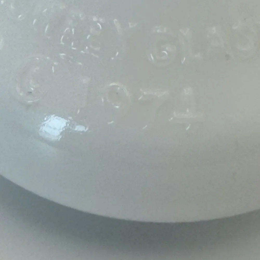 Carr-Lowrey Glass Salesman Sample Cosmo Expo 2 Promotional Milk Glass Bottle '74